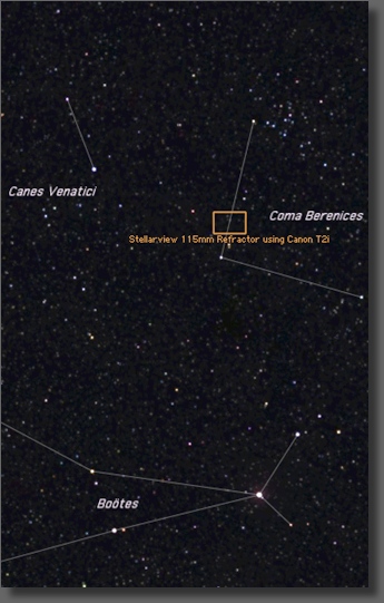 Map showing region of image