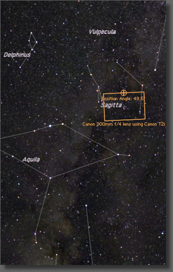 Map showing region and framing of image