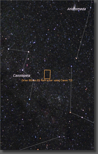 Map showing region and framing of image