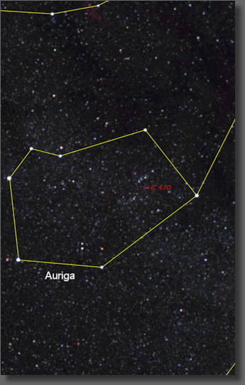 Map of region near IC 410