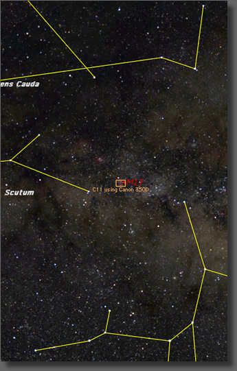 Map of region near M17