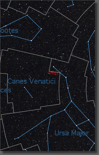 Map of region near M51