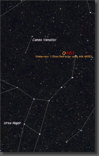 Map showing region of image