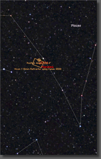 Map showing location and framing of M74