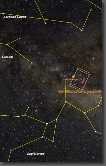 Map showing the location of the region imaged