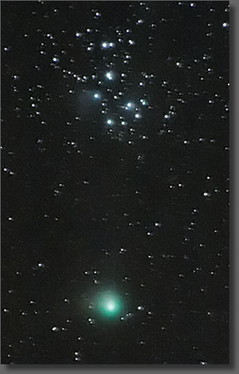Comet Machholz near the Pleiades