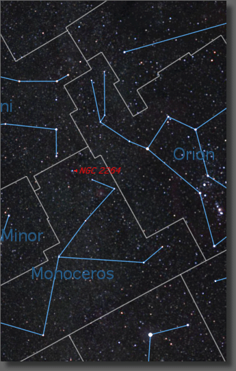 Map of region around NGC 2264