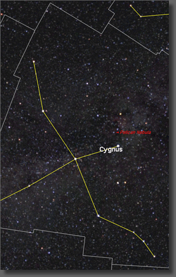 Map of region near the Pelican Nebula