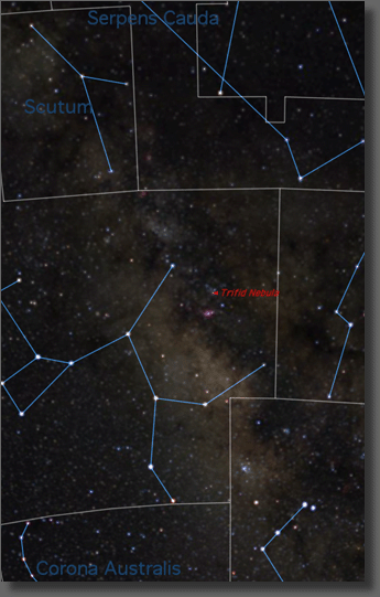 Map of Region near the Trifid Nebulae